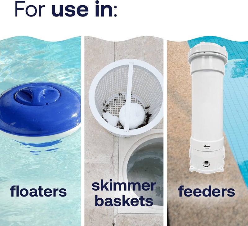 HTH 42049 Pool Care 1" Chlorine Tabs, Swimming Pool Sanitizer with Added Clarifier - Eliminates Bacteria & Algae, Makes Water Clean & Crystal Clear, Sanitizes & Protects - Slow Dissolving, 1.5 lbs - Image 3